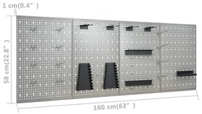 Panouri pentru scule de perete, 4 buc., 40 x 58 cm, otel 4