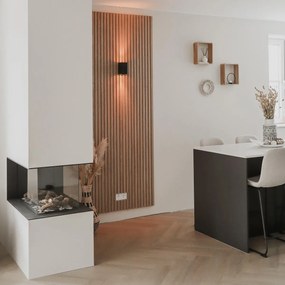 Set de 2 aplice moderne negre pătrate cu 2 lumini - Sandy