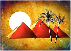 Tablou cu piramidele egiptene pictate (70x50 cm)