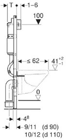 Set rezervor wc incastrat, Geberit, Duofix, si clapeta alba, Delta 51, pentru vase WC suspendate