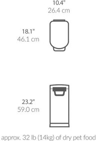 Simplehuman Container pentru hrană uscată cu siguranță 30 l, negru mat, 30 l