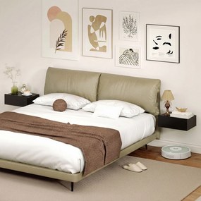 HOMCOM Set de 2 Noptiere Suspendate cu Sertar, 40x30x15 cm, Negru | Aosom Romania