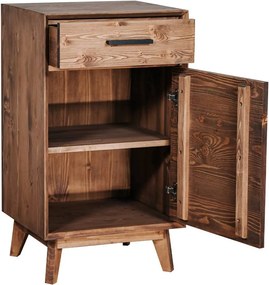 Dulap lemn masiv Timeless 1 Sertar 1 Ușă Whisky, 50 × 45 × 85 cm