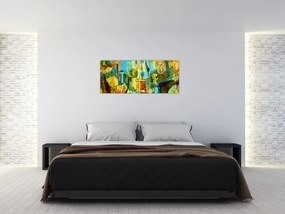 Tablou - Arhitectură, abstractizare cubistă (120x50 cm)