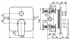 Baterie cada si dus Ideal Standard Tesi incastrata