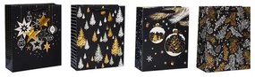 Set plase cadou de Crăciun, 4 buc., negru,26 x 32 x 10 cm
