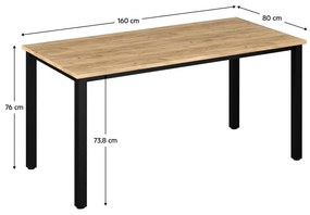 Masă PC Klodekas 7 (Stejar artisan + Negru) . 1097180