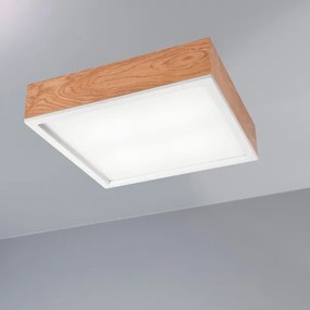 Plafonieră OAK SQUARE 4xE27/15W/230V 39x39 cm stejar/alb