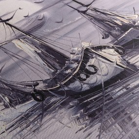 Tablou - Port marin, pictură în ulei (90x60 cm)