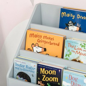 HOMCOM Raft pentru copii cu sertar, bibliotecă cu rafturi, 60 x 29,9 x 90 cm, Gri | Aosom Romania