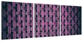 Tabloul textura în mov (cu ceas) (90x30 cm)