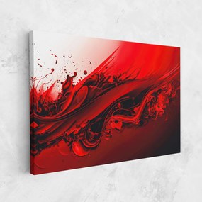 Tablou Canvas, 20x30cm, Dormitor si Living, Abstracte, Abstract cu linii, Smooth Red Color