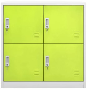 Dulapuri vestiar 2 buc. gri deschis si verde 90x45x92,5 cm otel 2, light grey and green, cu 4 dulapuri, 1
