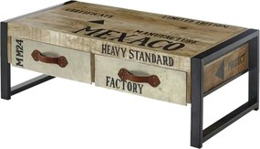 Masuta Mexaco, stejar/negru, lemn/metal, 115x60x40 cm