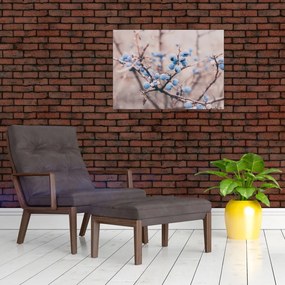 Tablou pe sticlă cu fructe pe tufiș (70x50 cm)