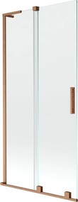 Mexen Velar L paravan de baie cu 2 părți glisante 90 x 150 cm, transparent, cupru periat - 896-090-003-01-65