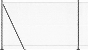 vidaXL Stâlp de gard. Gri 10 x 1,5 m (plasă de 13 mm) Oțel și PVC