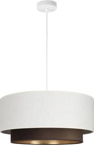 Candelabru suspendat pe cablu NATIA 1xE27/60W/230V Ø 45 cm alb/maro