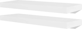 vidaXL Rafturi suspendate de perete pentru cărți/DVD-uri, 2 buc, alb, MDF