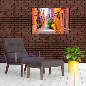 Tablou cu străduță colorata italiană (90x60 cm)