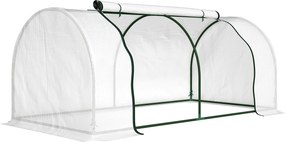 Outsunny Seră cu folie PE tip plasă, seră de folie rezistentă la iarnă din oțel, seră 200 x 100 x 80 cm Alb | Aosom Romania