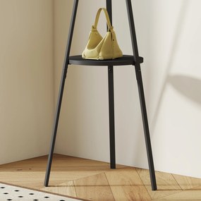 HOMCOM Cuier în Formă de Pom Design Modern, Metal Negru, Ideal pentru Hol, 45x45x180 cm | Aosom Romania