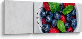 Tablou - bol cu fructe de pădure (cu ceas) (90x30 cm)