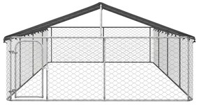 Padoc pentru caini de exterior, cu acoperis, 600x300x150 cm