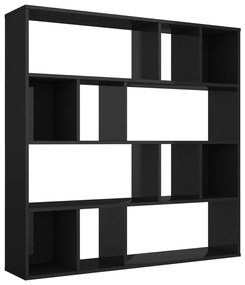 800367 vidaXL Bibliotecă/Separator cameră negru extralucios 110x24x110 cm PAL