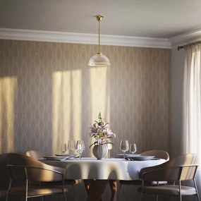 Lustra stil neoclasic din alama si abajur ceramic Elide