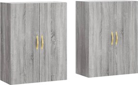 vidaXL Dulapuri montate pe perete, 2 buc, gri sonoma, 69,5x34x90 cm