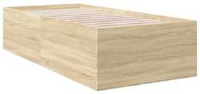 3280974 vidaXL Cadru de pat, stejar sonoma, 90x190 cm, lemn prelucrat