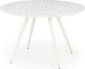 Masa ARAMIS, alb/terrazzo, 120x120x76 cm