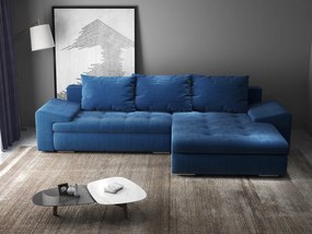 Colțar extensibil dumonde cu ladă de depozitare si sezut confortabil din spuma high-density, Leonardo Zoom Albastru 260x185 cm II