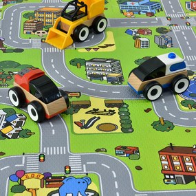 Covor de joacă sub formă de puzzle din 9 piese - strada