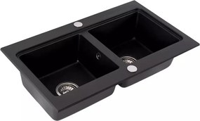 Chiuveta compozit Rea Caddy negru mat 80x47 cm