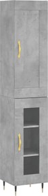 vidaXL Dulap înalt, gri beton, 34,5x34x180 cm, lemn prelucrat