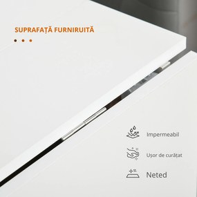 HOMCOM Masă de Prânz Pliabilă cu Roți, Mobilier Bucătărie Spațiu-Eficient, Alb, 120x80x73 cm | Aosom Romania