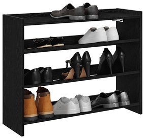 vidaXL Pantofar, negru, 80x25x62 cm, lemn prelucrat