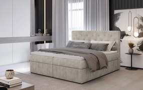 Pat tapitat de tip boxspring, 140x200 cm Loree 141, Eltap (Culoare: Bej / Dora 21)