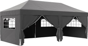 Outsunny Pavilion cca. 6x3 m Stabil Rezistent la iarnă Pop-up pavillon pliabil cu ferestre, ușă cu fermoar, pereți laterali, protecție UV | Aosom Romania