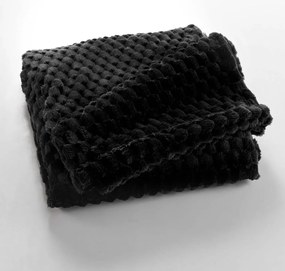 Pătură neagră din microflanel 125x150 cm Mini Frosty – douceur d'intérieur