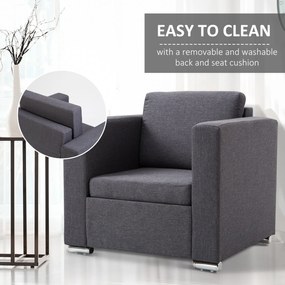 HomCom Fotoliu modern, fotoliu de design gri, mobilier pentru living | AOSOM RO