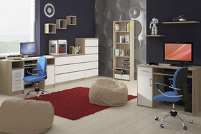 Masă PC Jaloms (stejar sonoma + Alb). 1068710