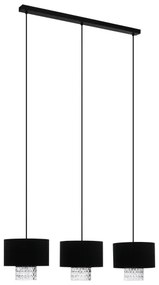 Lustră pe cablu Eglo 39978 SAPUARA 3xE27/40W/230V negru
