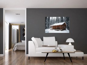 Tablou - Cabană acoperită de zăpadă (90x60 cm)