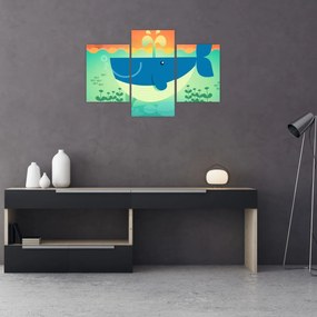 Tablou - Balenă veselă în mare (90x60 cm)