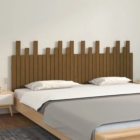824781 vidaXL Tăblie de pat pentru perete, maro miere, 204x3x80 cm, lemn pin