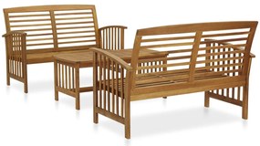 vidaXL Set mobilier de grădină, 3 piese, lemn masiv de acacia