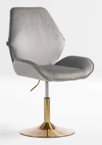 HR350N Scaun Gray din Catifea Bază Aurie